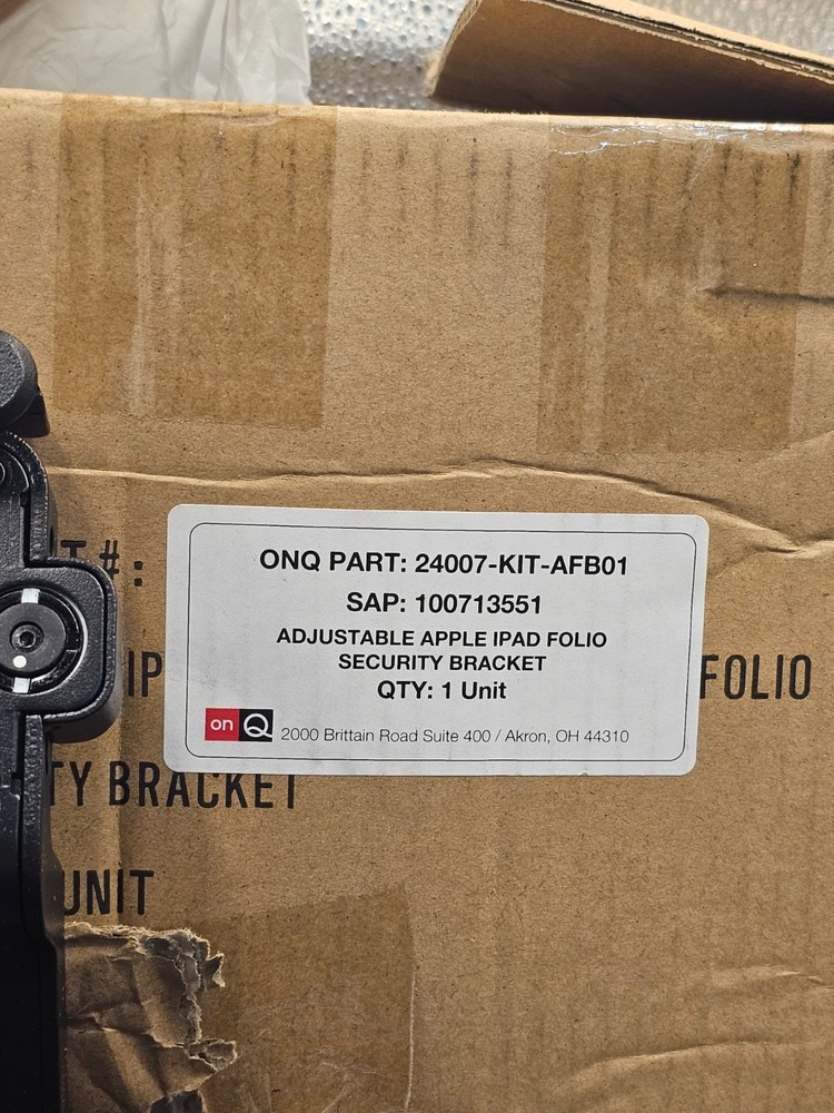 OnQ 24007-KIT-AFB01 Adjustable Apple iPad Folio Security Bracket 100713551