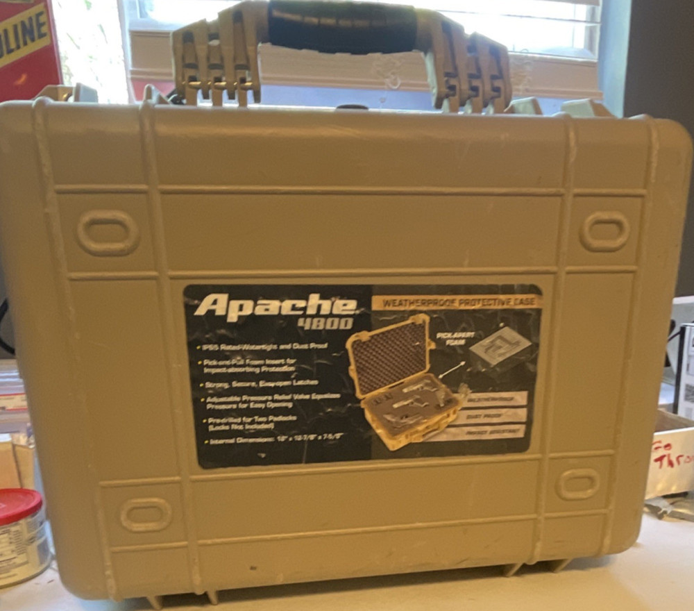 Apache 4800 Waterproof Dust Proof Hard Plastic Pistol Case Beige