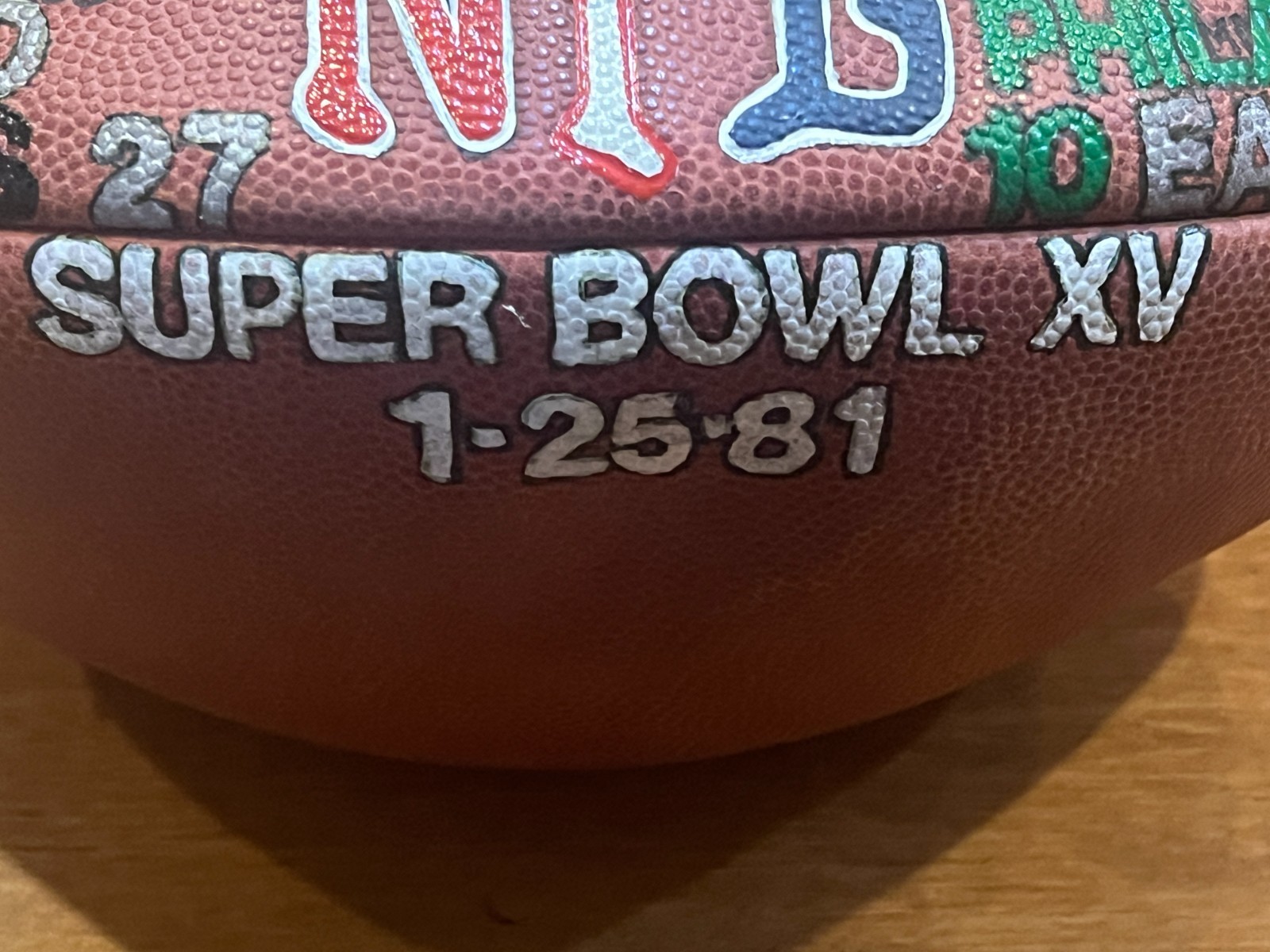 1981 SUPER BOWL XV Game Used OAKLAND RAIDERS Presentation Game Ball Football