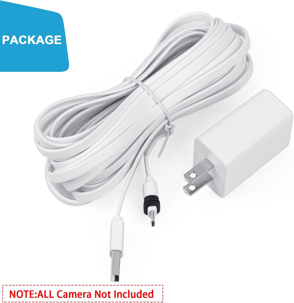 Power Cable Compatible with Simplisafe Wireless Outdoor Security Camera,25Ft/7.5