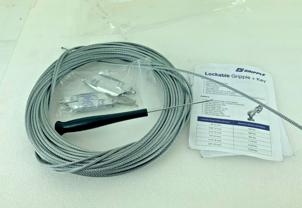 American LS-CABLE-110, Galvanized Cable Kit, 110' Cable, 2-Locks & 1 Release Key