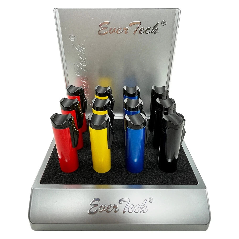 Triple Flame Cigar Top Holder Torch Lighter Flame Adjustable Butane Refillable