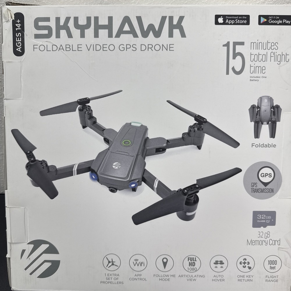 Skyhawk Foldable Video GPS Drone With Guard Rails DRONES