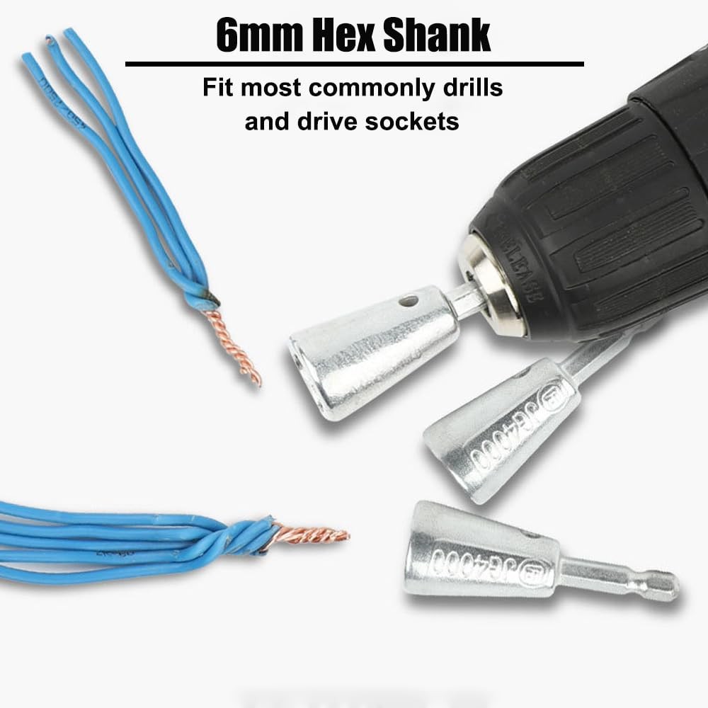 Saipe Wire Twisting Stripping Tools 1/4" Hex Shank Cable Stripper Silver