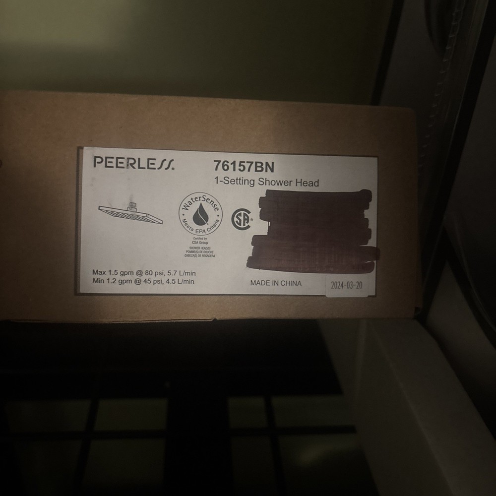 Peerless 76157 Universal Showering 1.5 GPM Single Function Shower - Nickel
