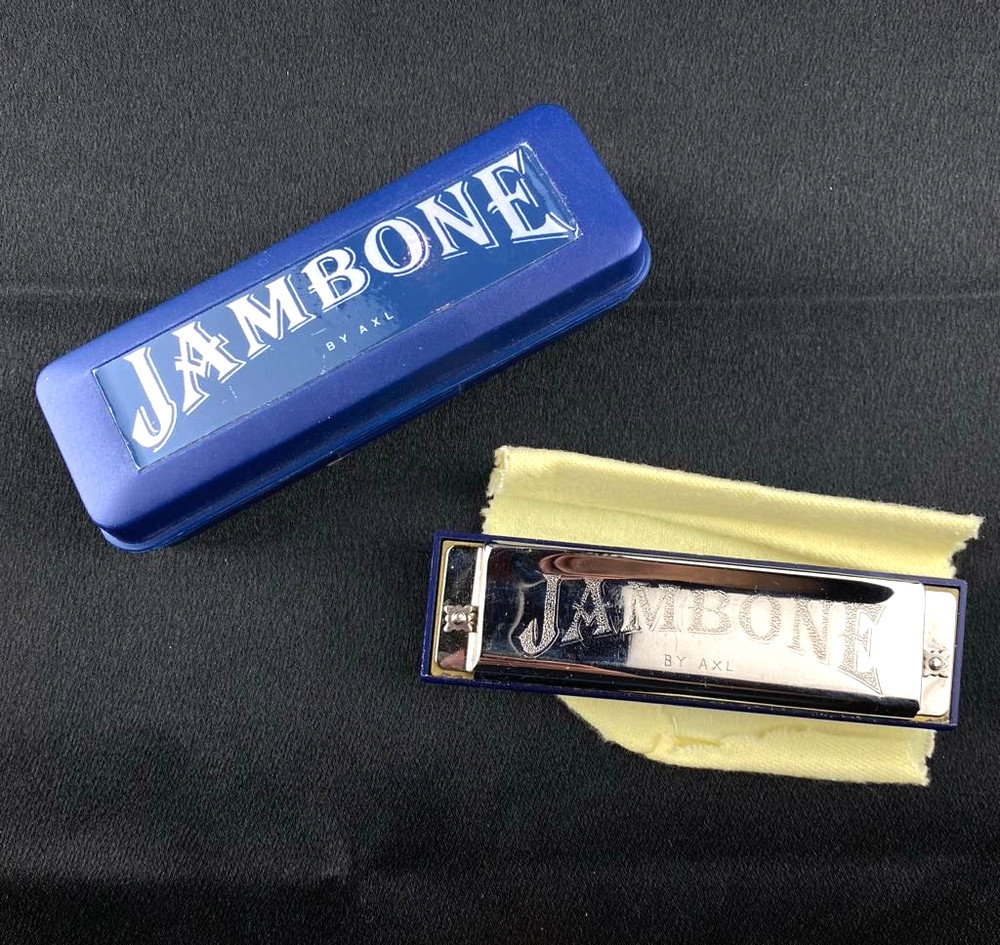 Jambone Harmonica by Axl -- KEY OF G -- Ten Hole Harmonica w/ case