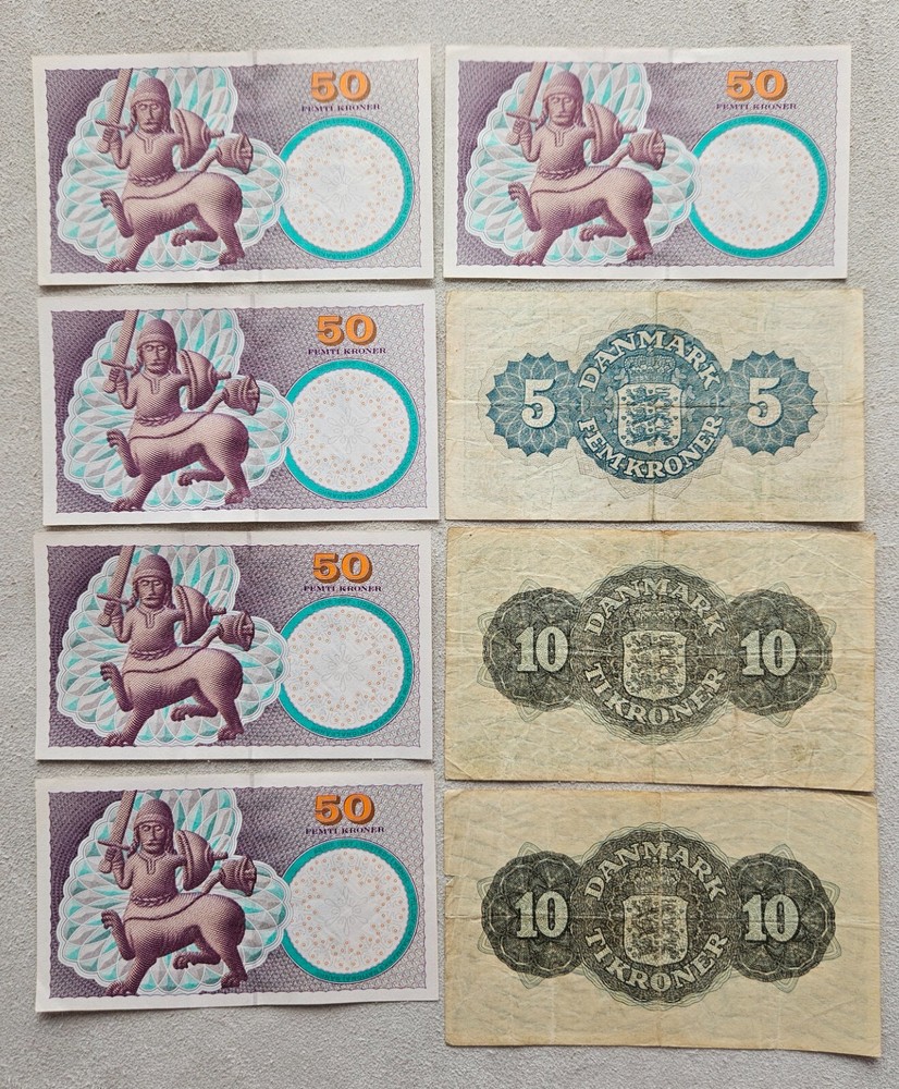 Denmark 275 Kroner Lot Banknotes
