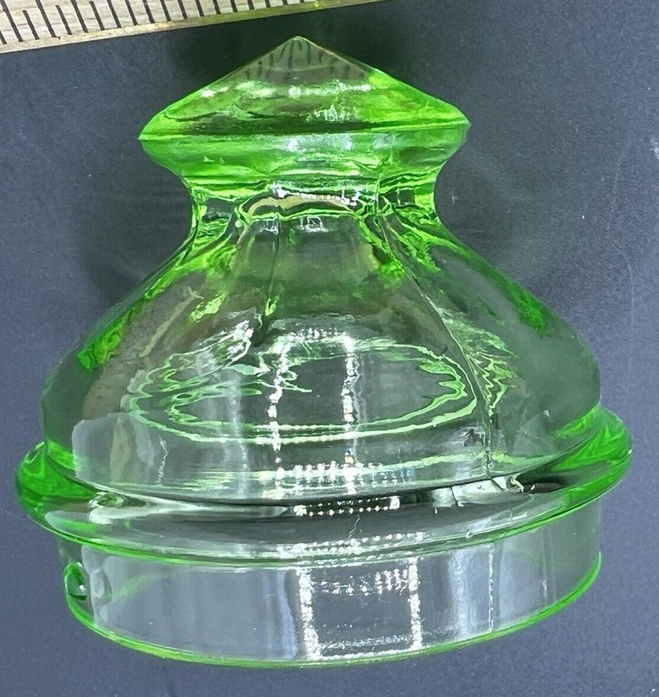 Percolator Pot Knob Replacement Green Vaseline Glass Depression