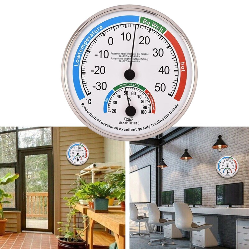 Hygrometer Thermometer Range: -30-50° Thickness 2.2cm White Classroom