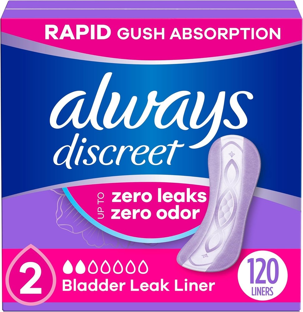 Incontinence Panty Liners for Bladder Leaks, Size 2, Very