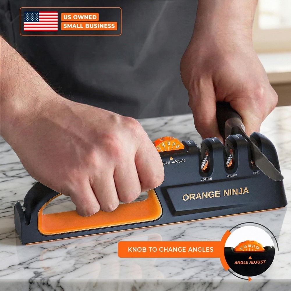 5 Precision Adjust Knife Sharpener 3Stage Premium Kitchen Knife Sharpener to ...