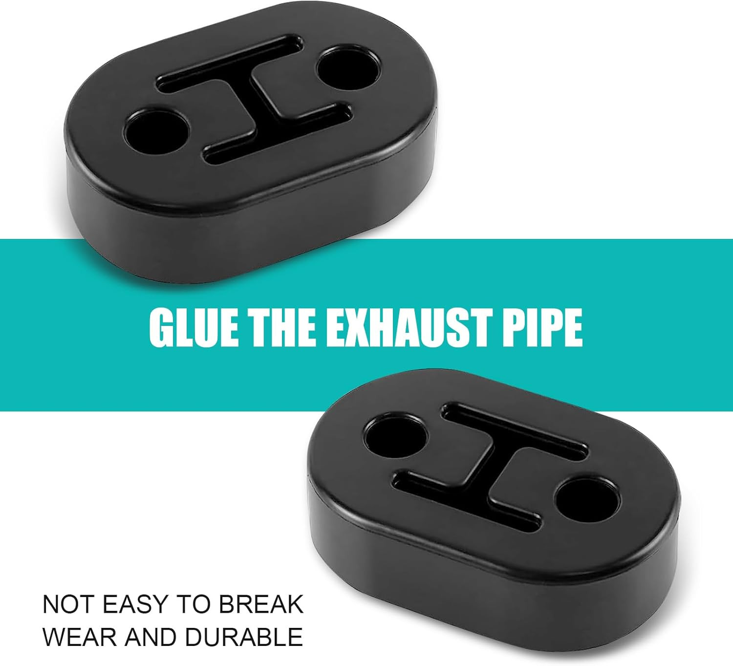 4 PCS Rubber Exhaust Hanger, Muffler Hangers with 2 Holes 0.47 Inch, Heavy Insul