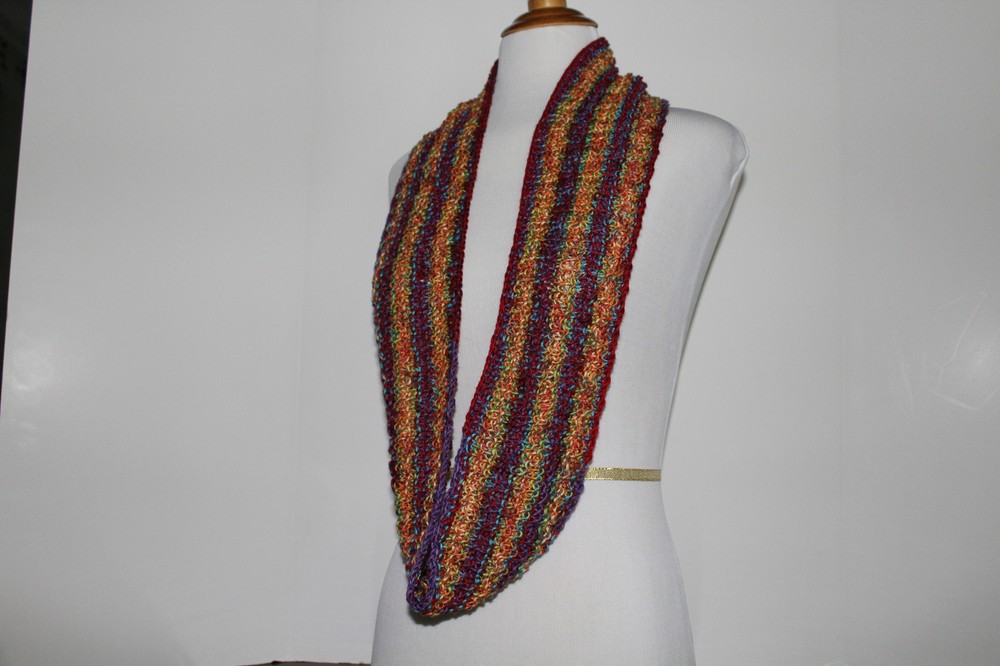 Knit Boho Chic Infinity Scarf Unisex Multi - Color 100% Soft Draylon Microfiber
