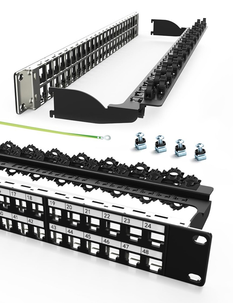 48port Blank Keystone Patch Panel Rackmount&wall Mount 1u 19inch Network Patch P