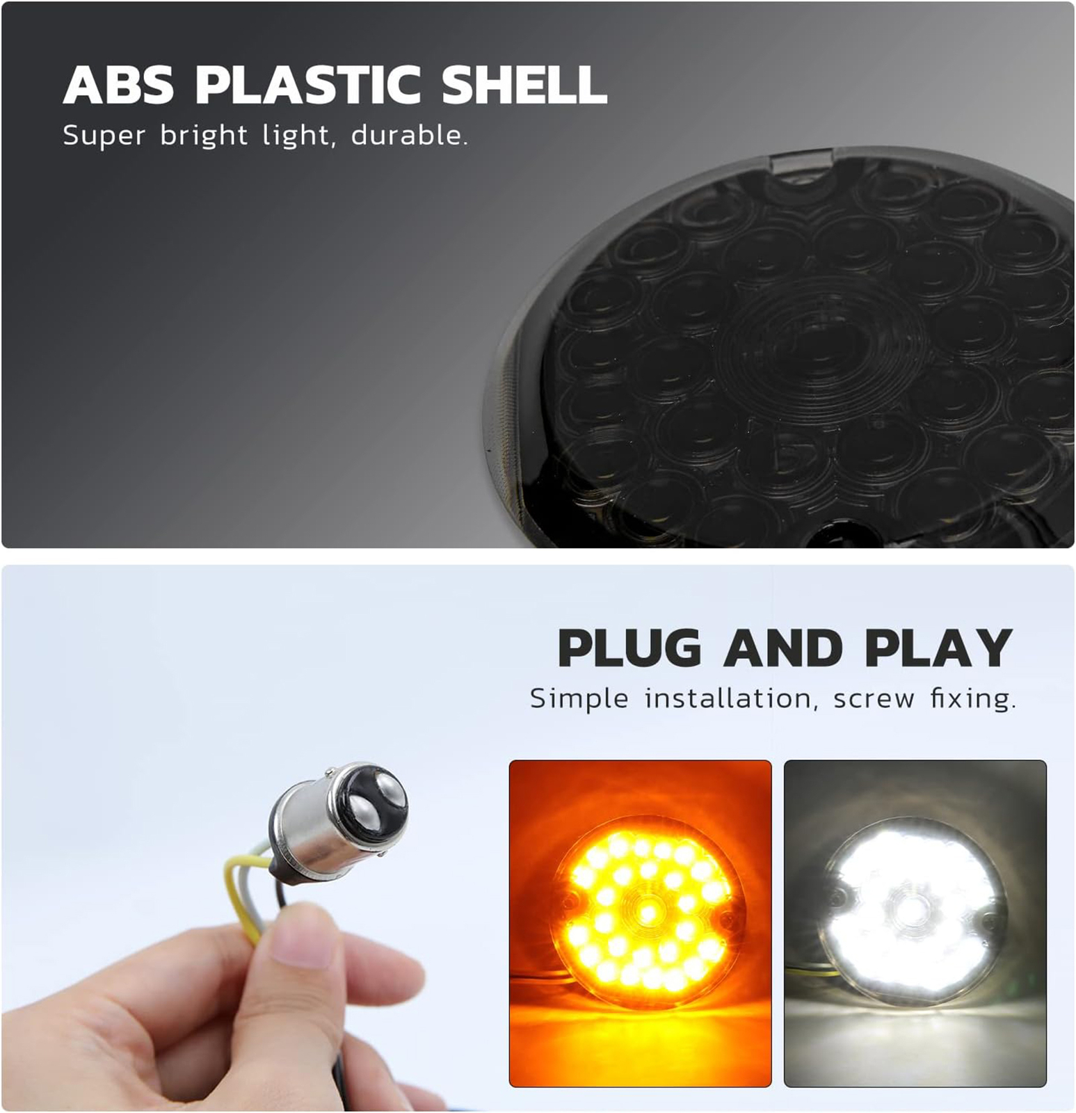 3-1/4" 1157 LED Turn Signals Blinker Lights For Harley Road King Electra Glide