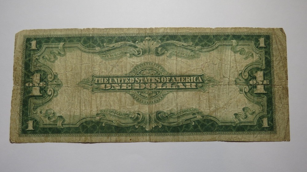 $1 1923 Silver Certificate Large Bank Note Bill Blue Seal Gutter Fold Error