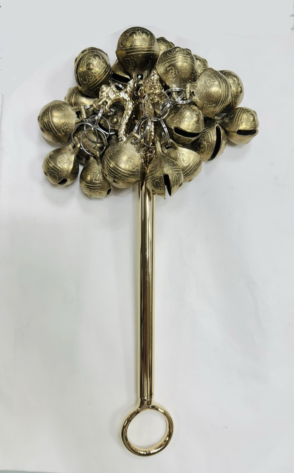 Korean Shaman MUDANG Buddhism Brass 24 Drops Rattle Bell Occult