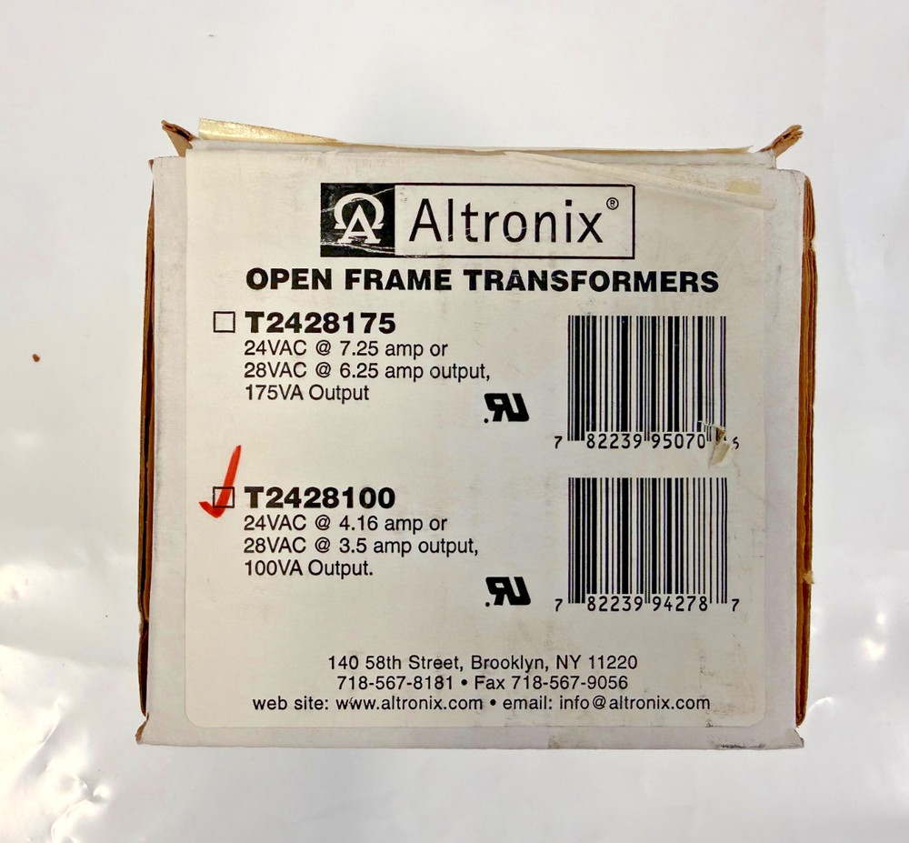 ALTRONIX T2428100 OPEN FRAME TRANSFORMERS
