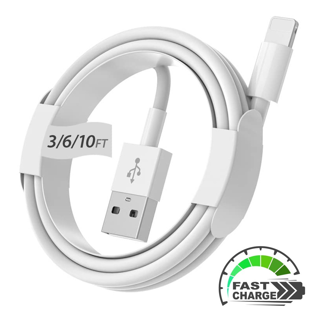 Braided Fast Charger Cable Heavy Duty USB lot Cord For iPhone 14 13 12 11 X XR 8