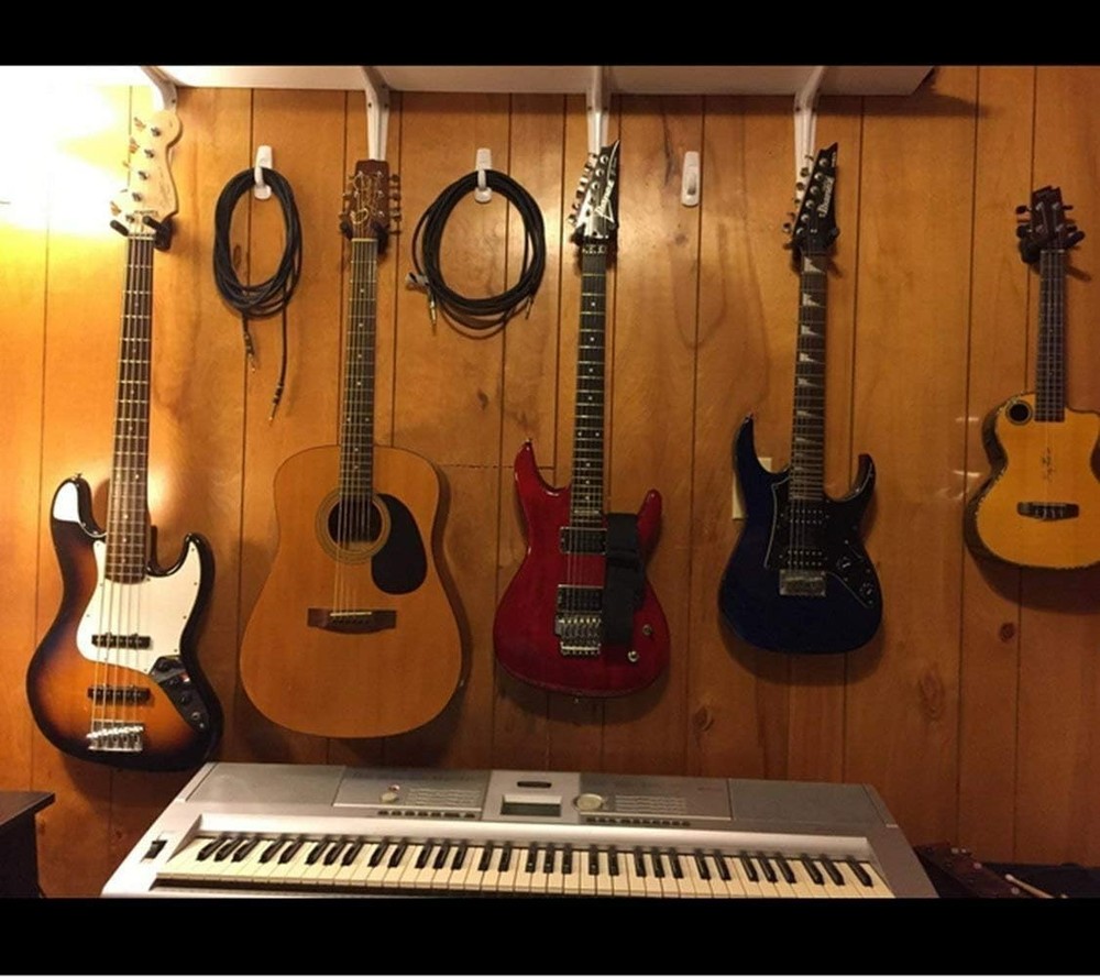 Securely Store Your Instruments: 6 Pcs Adjustable Wall Mount Guitar Hangers