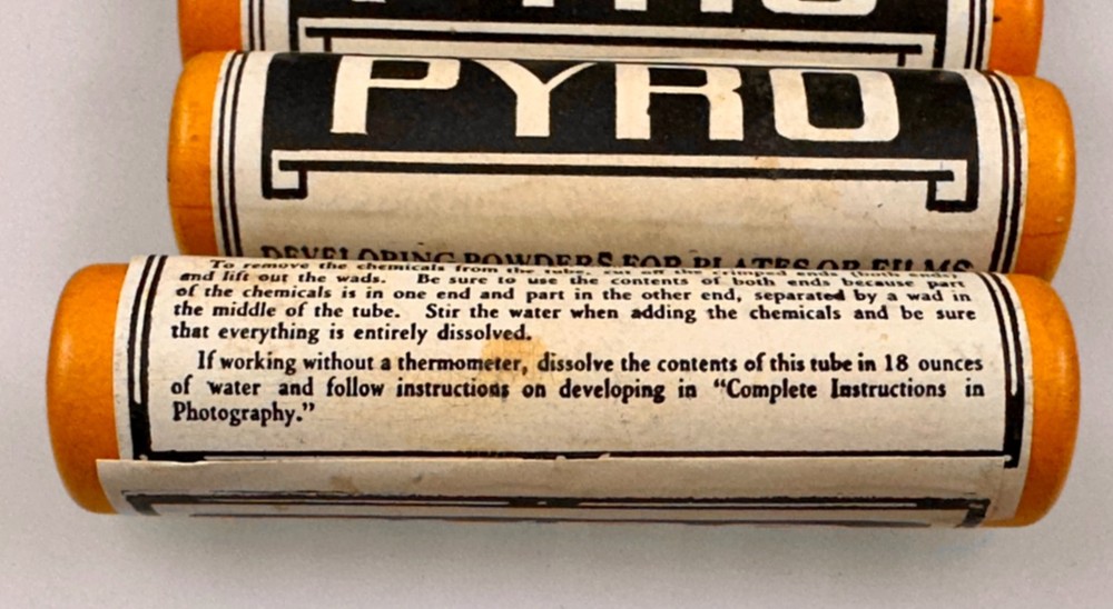 Vintage Pyro Developing Powders for plates or films.