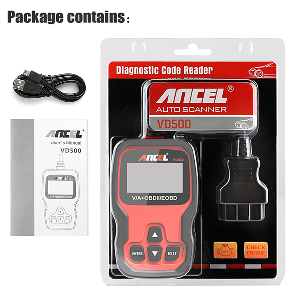 Ancel VD500 Car OBD2 Code Reader All System EPB ABS Oil Diagnostic Scanner Tool