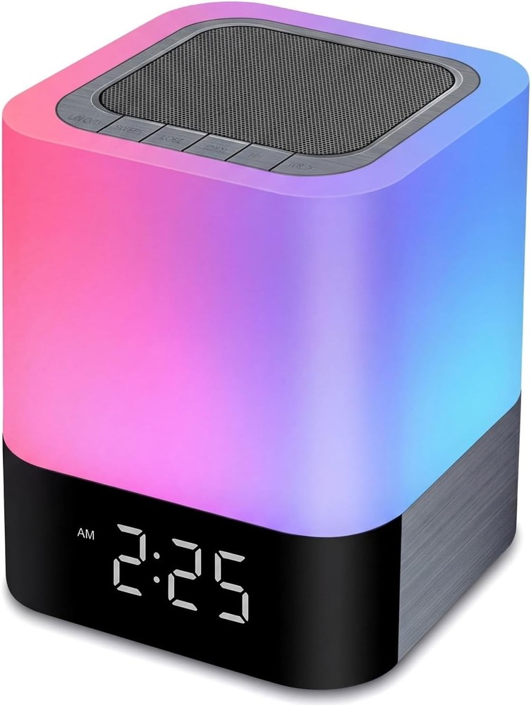 Wireless 5-Watt Bluetooth Speaker with Adjustable Brightness Night Light & Alarm