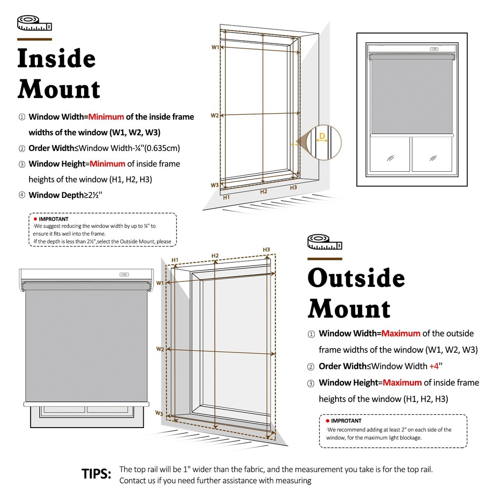 Cordless No-Drill Motorized Roller Blinds with Remote Control Solar Panel Includ