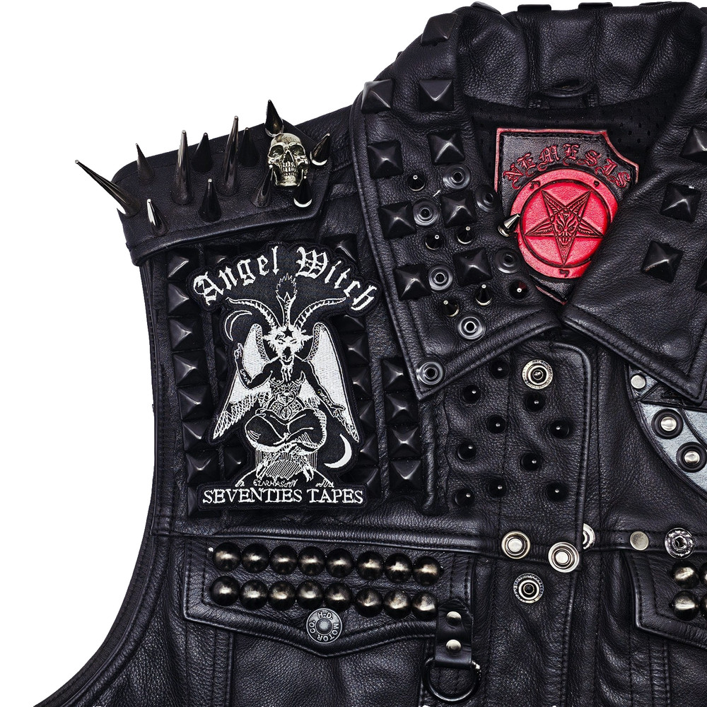 ANGEL WITCH SEVENTIES TAPES (shaped border) EMBROIDERED PATCH