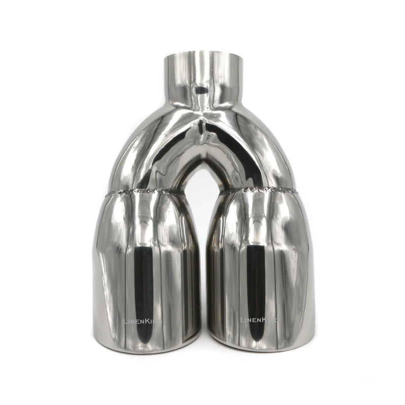 2.5" IN 3.5'' OUT 9.5'' Length Stainless Steel Exhaust Dual Pipe Tip Double Wall