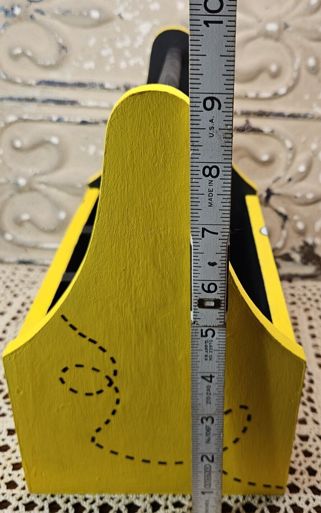 Handmade Yellow and Black Bumblebee Multi-Compartment Toolbox Garden Caddy
