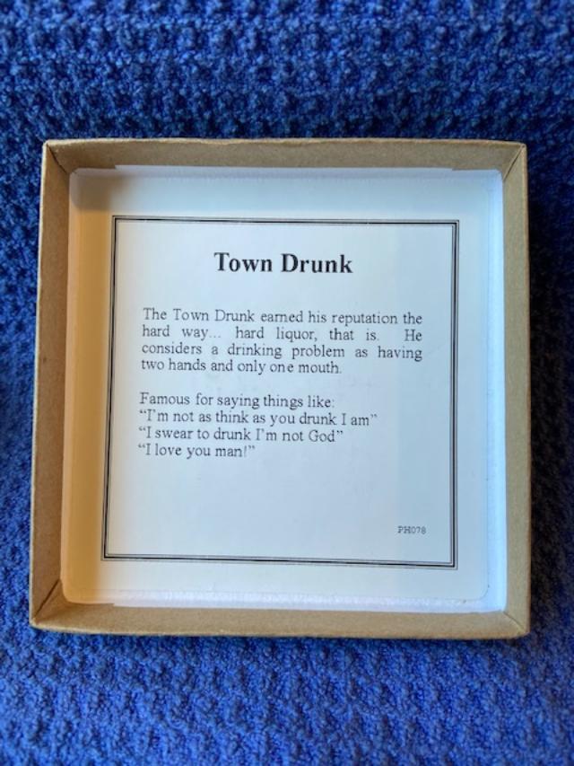 Town Drunk Badge - Boxed