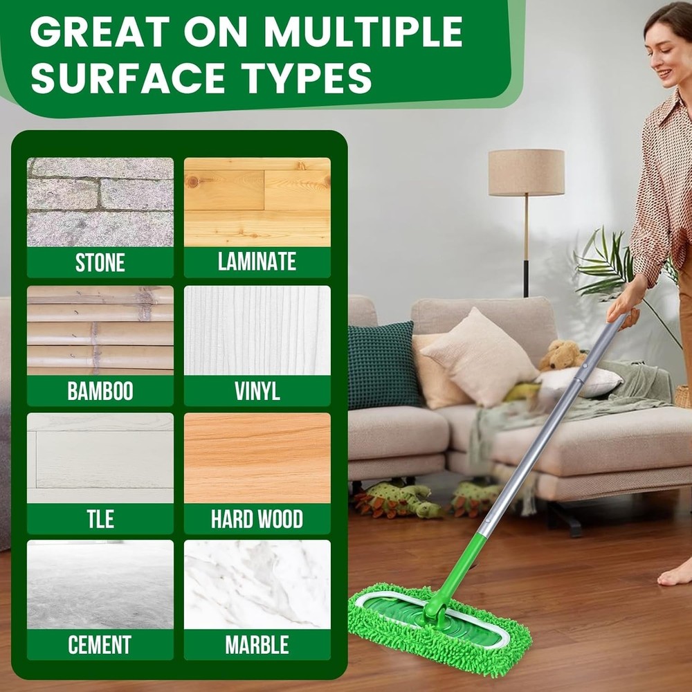 High Absorbency 6 Pack Mop Pads for Sweeper Mops - Washable & Durable