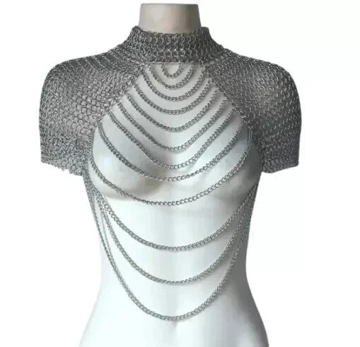 Chainmail Collar Shoulder Armor Adjustable Chainmail
