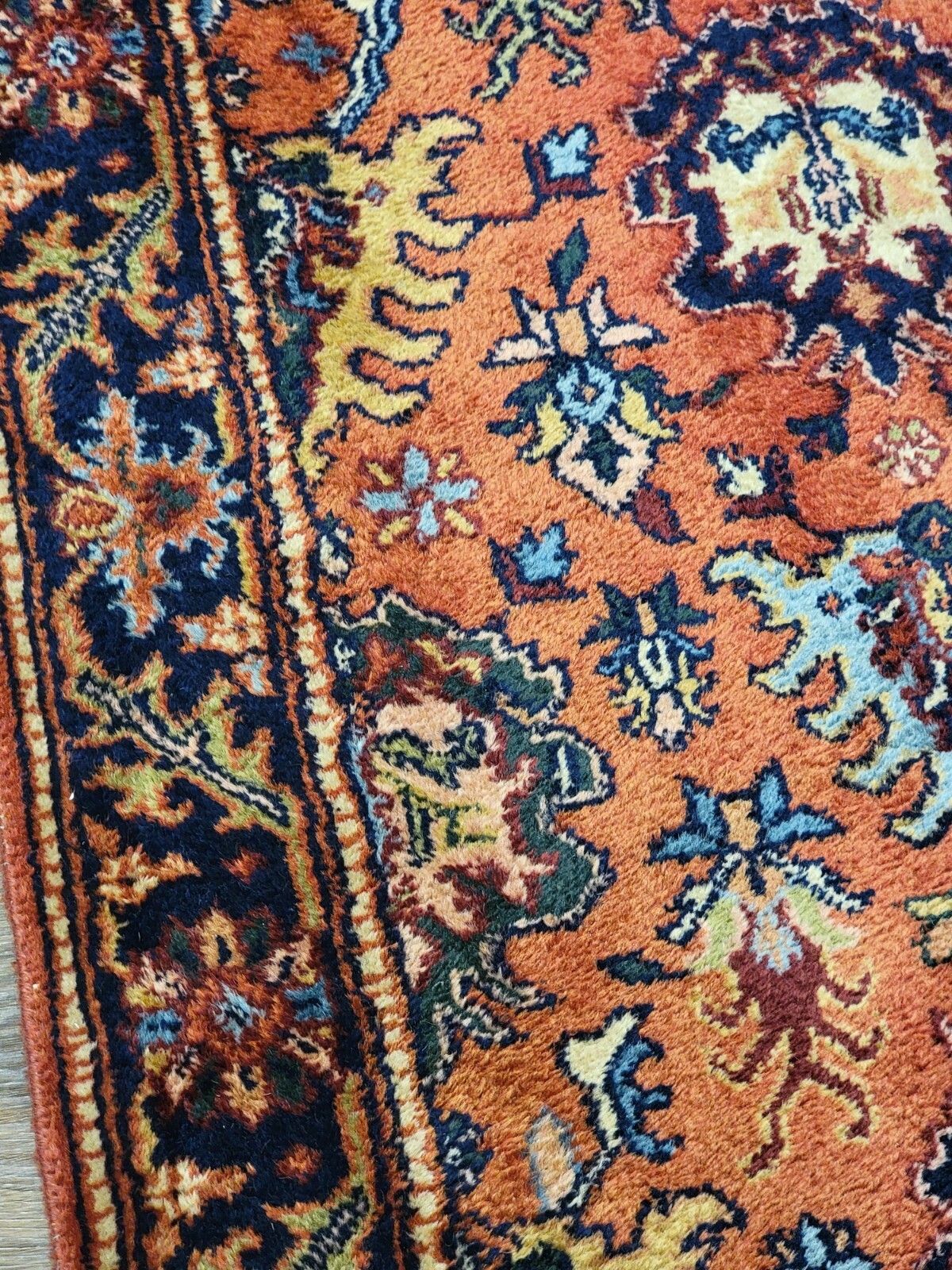 2'8×10ft Hand Knotted 100% Pure Wool Herize Design Runner Vintage Rub