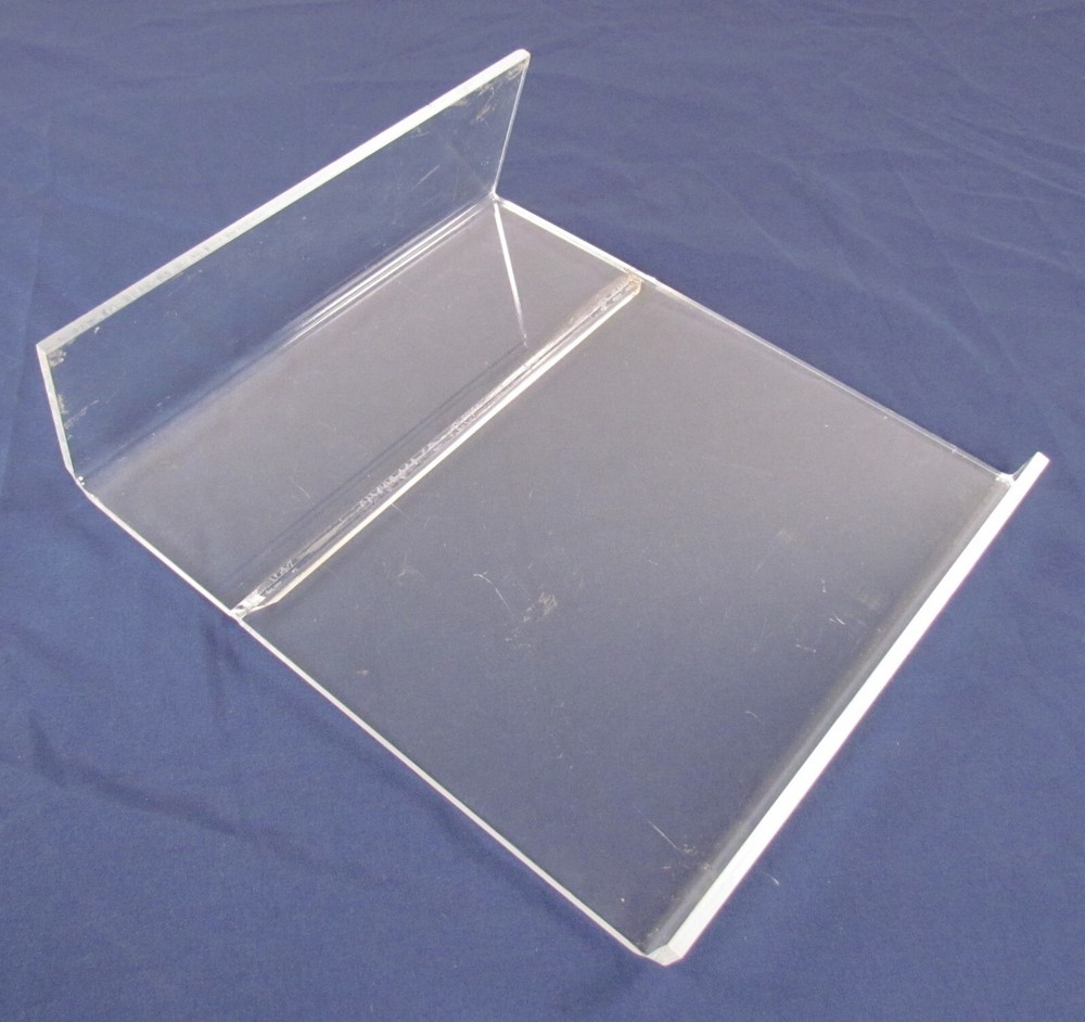 Single Pre-Owned 3" Acrylic Plexiglass Shoe Pair Angled Riser Display Stand PC6