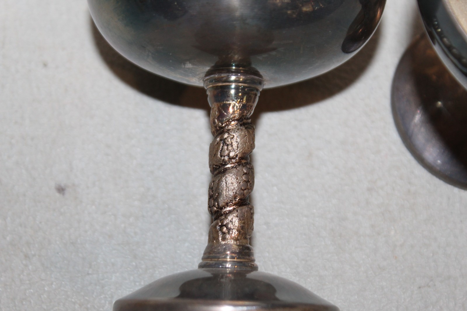 2 Vintage Silver Plate Champagne/Sherbet Glasses Cups Made in Spain 4.5 X 3.5"