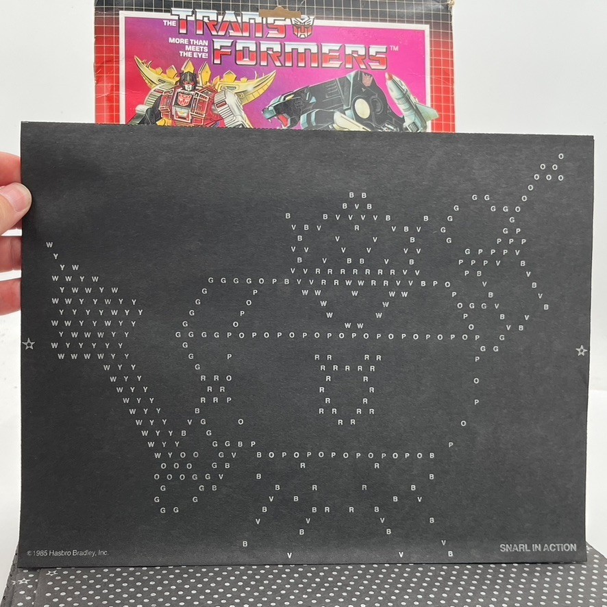 VTG 1986 Original Lite Brite Paper Patterns Transformers Decepticon Unpunched