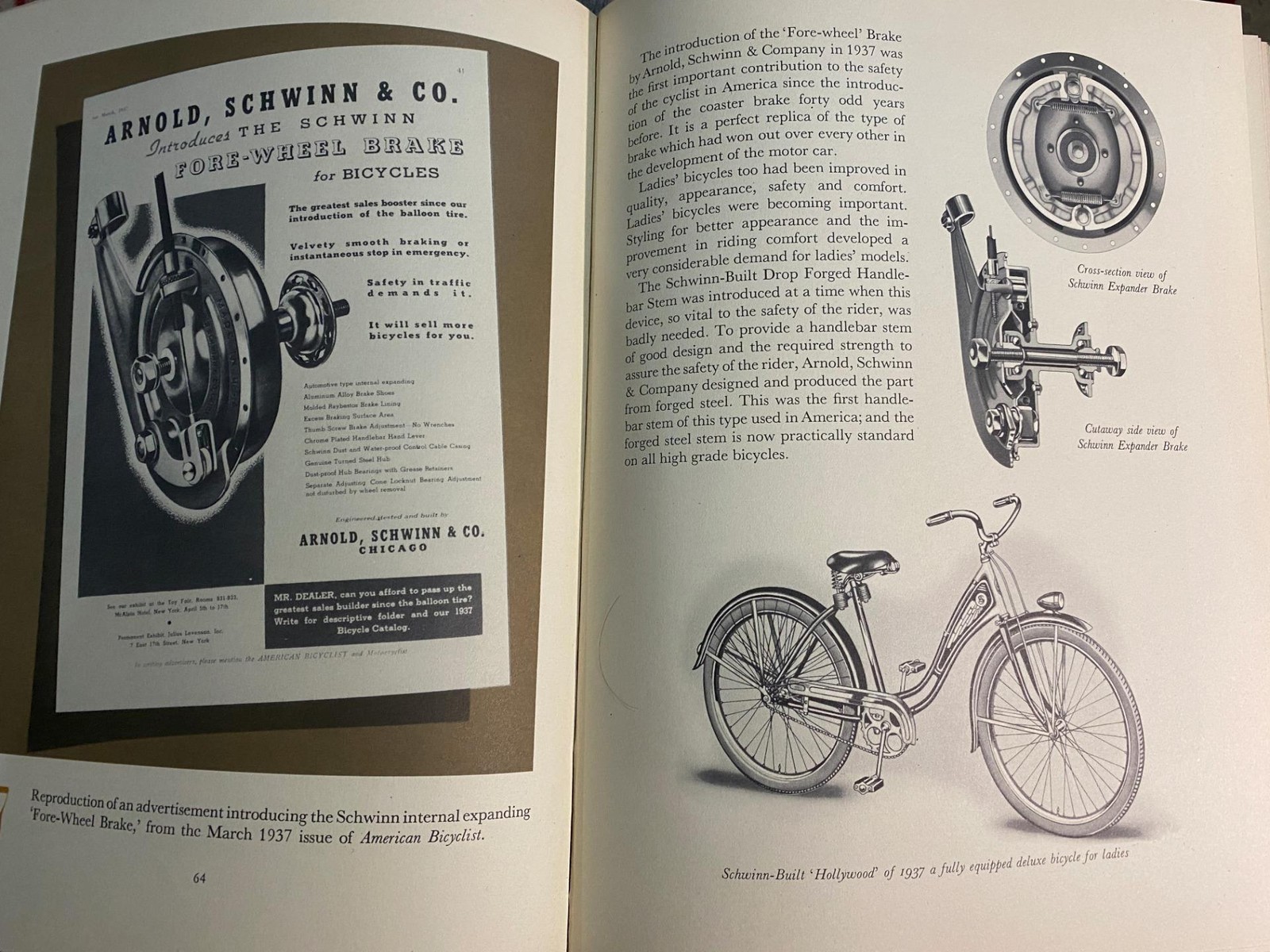 NOS original 50 YEARS OF SCHWINN BUILT BICYCLES book 1895-1945
