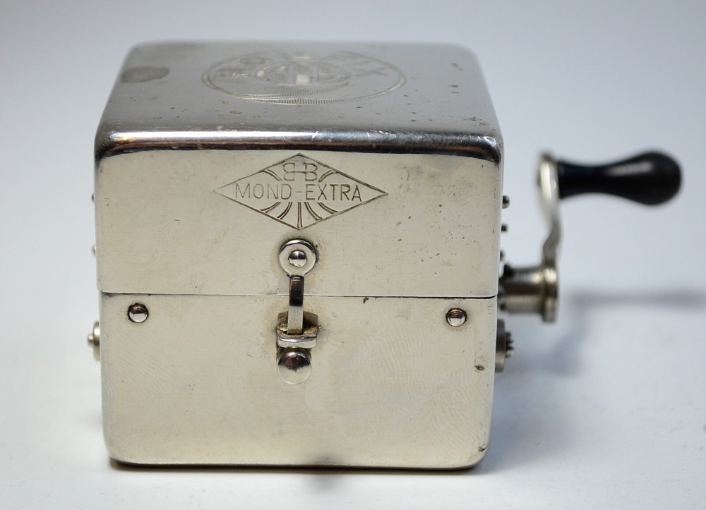 BROKEN Rollfix Mond Extra German Mechanical Razor Blade Sharpener Machine Vtg
