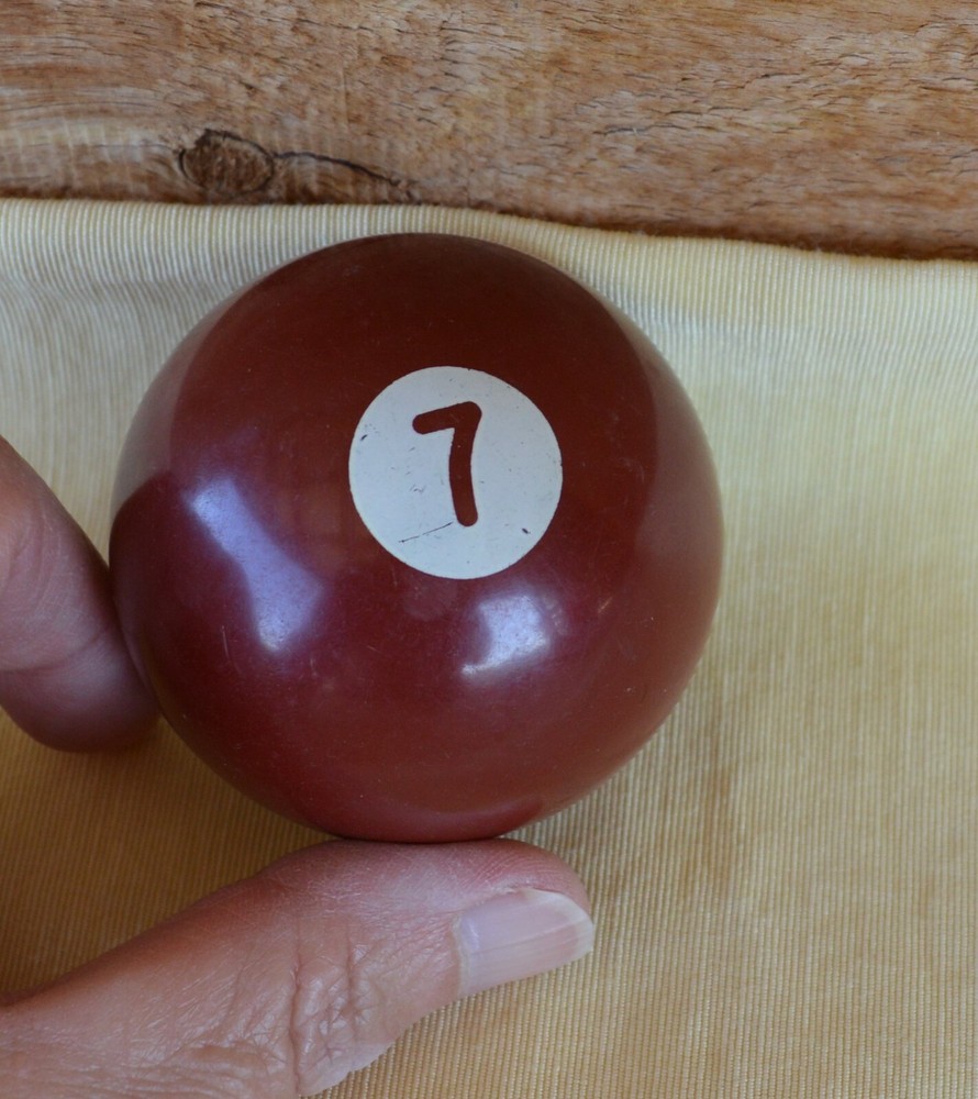 Vintage Pool Ball No. 7 Solid Maroon Replacement Re-purpose