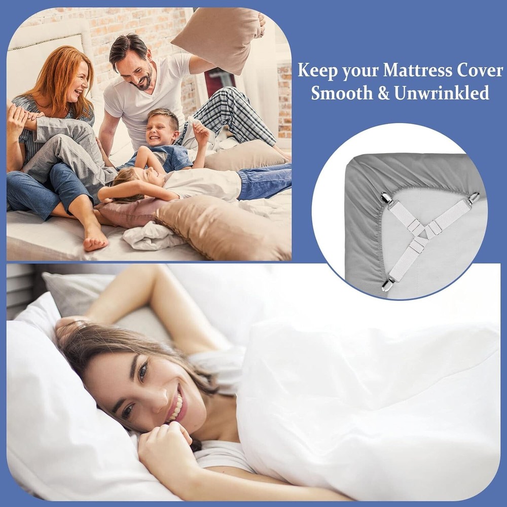 Bed Sheet Straps Scrunchie Fitted Straps Keepers Holders Elastic Fasteners 5 Pcs