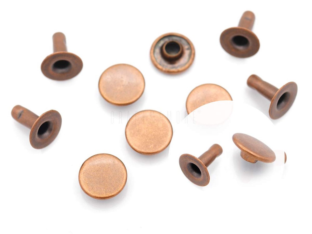Flat Rivets Metal Single Cap Rivets Stud Round Cap Leather Craft Rivet Fasten...