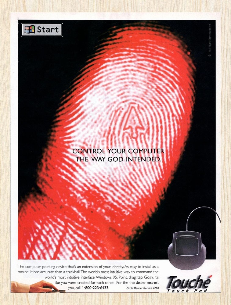 1995 Touche Touch Pad Original Advertisement v1