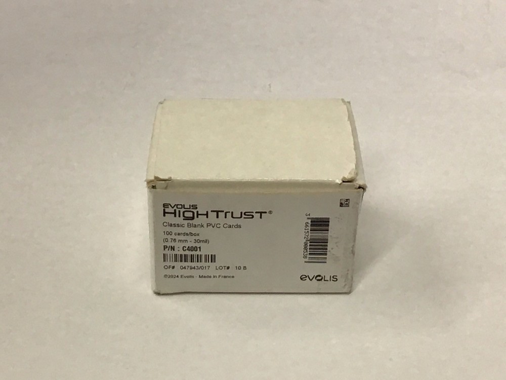 Evolis HighTrust Blank PVC Cards 100 C4001