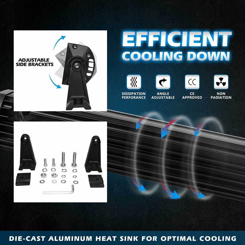 52'' LED Light Bar + 22'' + 4" Pods Combo Kit for Jeep Wrangler JK TJ JT Patriot