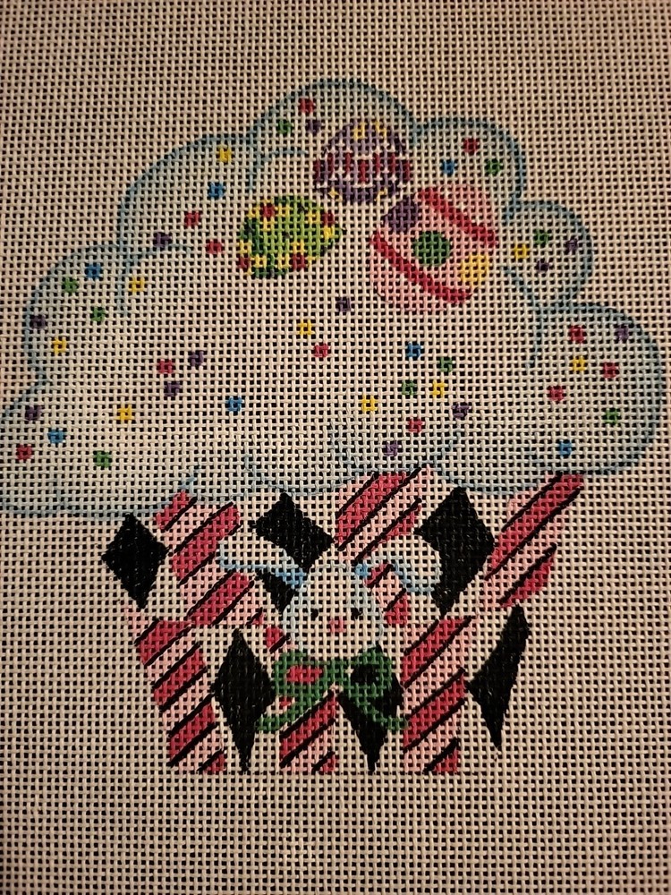 Sweet Bunny Easter Cupcake Needlepoint Canvas