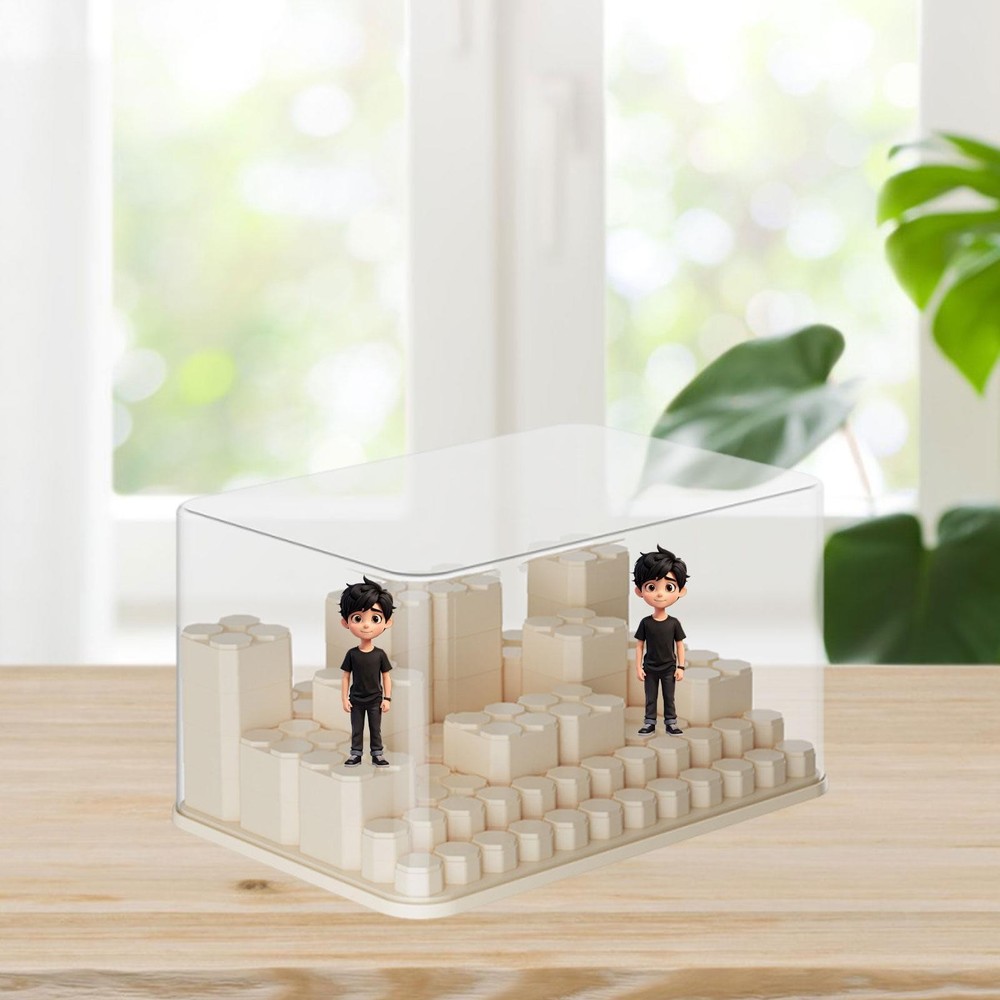 Clear Mini Figure Storage Display Case, Multipurpose Desktop Organizer for Mini