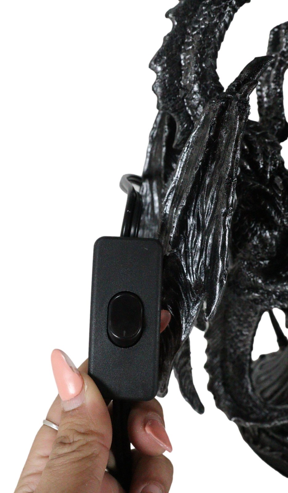 Ebros Gothic Climbing Dual Dragon Desktop Table Lamp Statue Decor & Shade 19"H