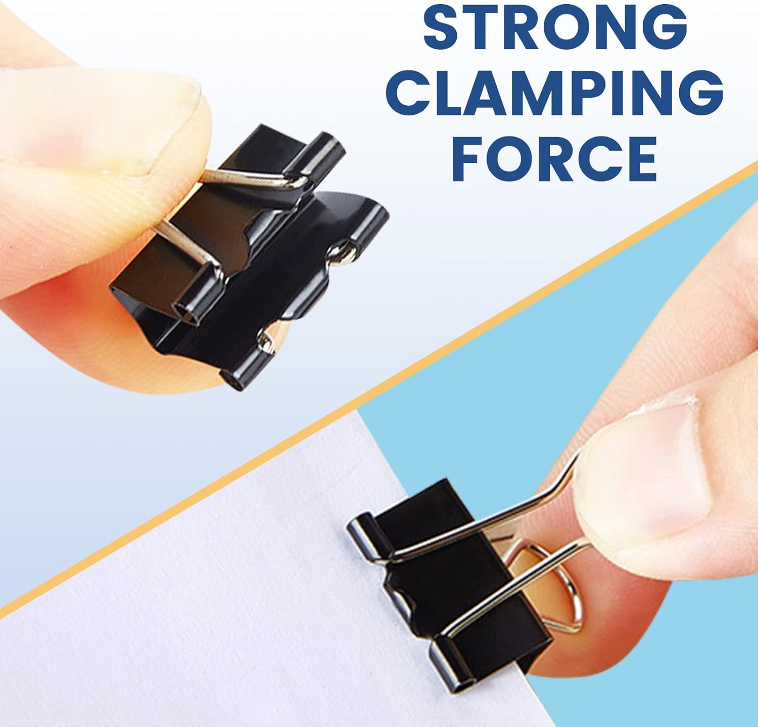 208 PCS Binder Clips Paper Clamps Assorted Sizes, Metal Paper Binder Clip, Black